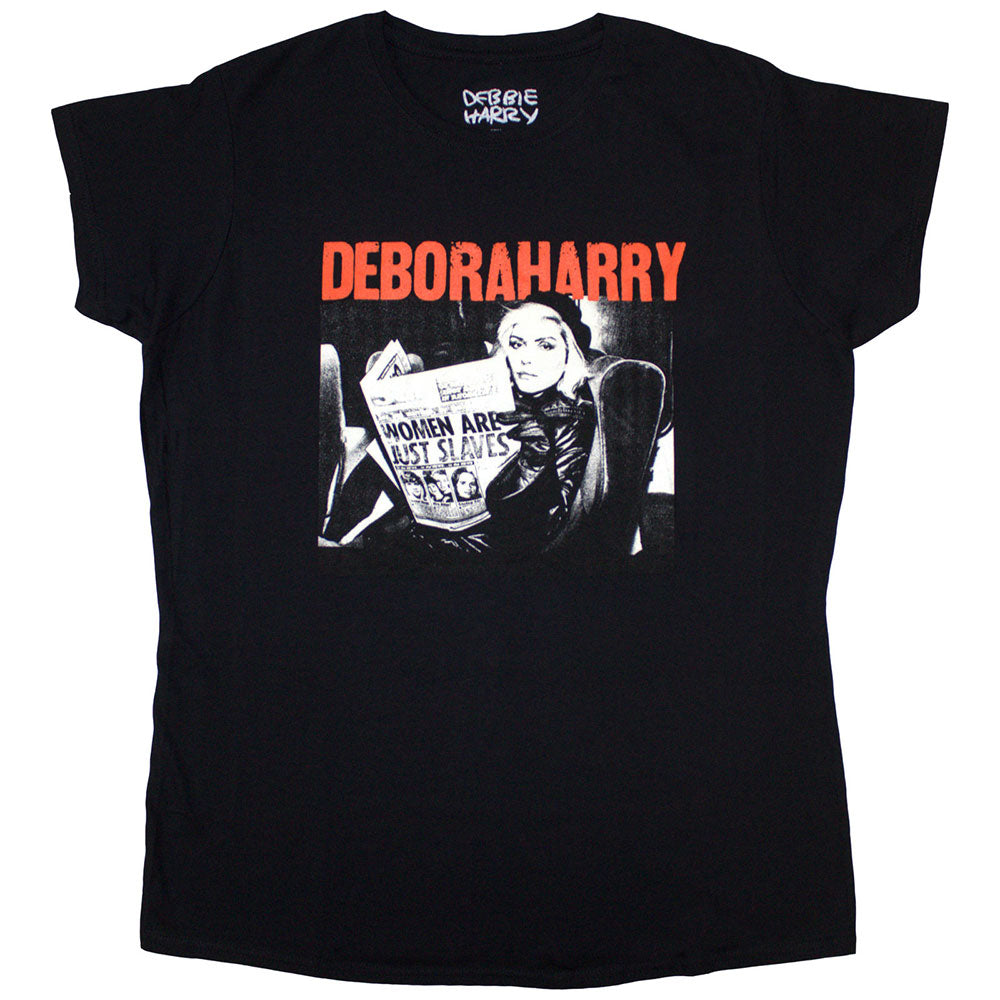 Debbie Harry Ladies T-Shirt: Women Are Just Slaves (Black)