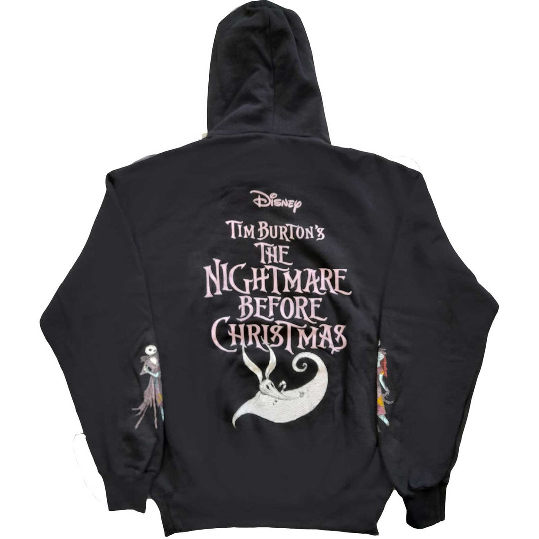 The Nightmare Before Christmas Jack & Sally Dancing (Back & Sleeve Print) Unisex Pullover Hoodie | Disney