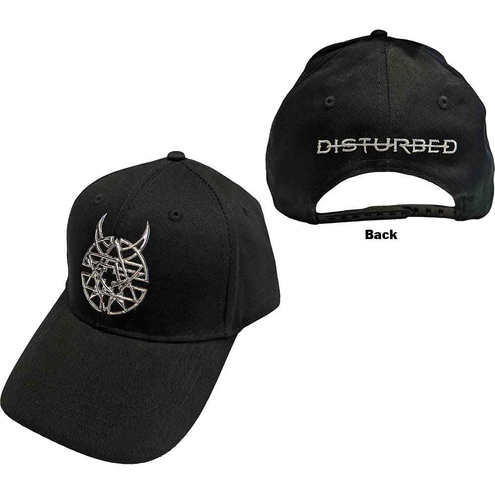 Disturbed Unisex Baseball Cap: Sonic Silver Icon & Logo (Black)