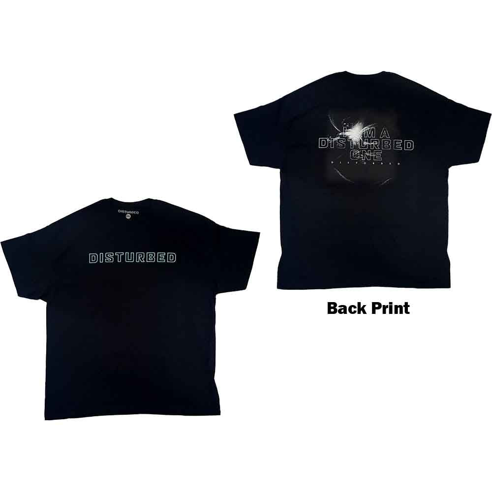 Disturbed Unisex T-Shirt: I Am A Disturbed One (Black) (Back Print)