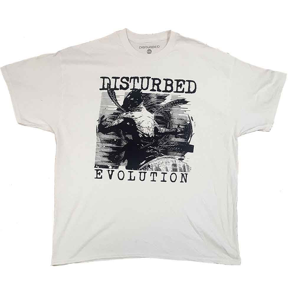 Disturbed Unisex T-Shirt: Sketch (White) (Ex-Tour) (X-Large)