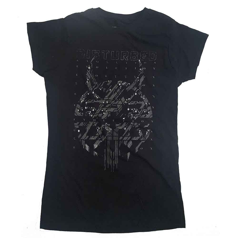 Disturbed Ladies T-Shirt: Omni Foil (Black) (Ex-Tour)