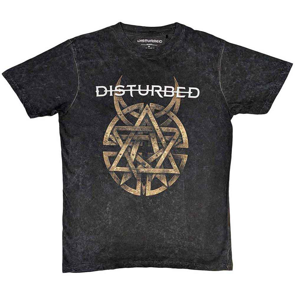 Disturbed Unisex T-Shirt: Riveted (Charcoal Grey) (Wash Collection)