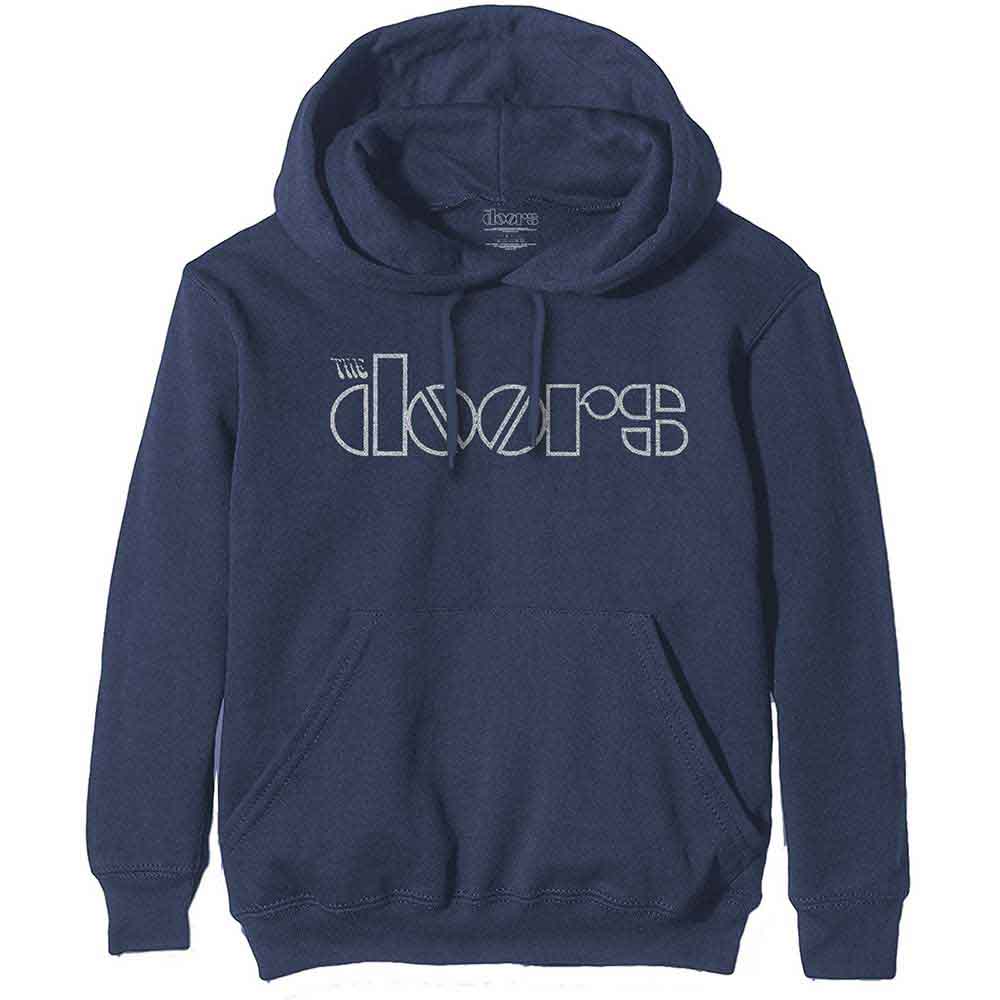 The Doors Unisex Pullover Hoodie: Logo (Navy Blue)