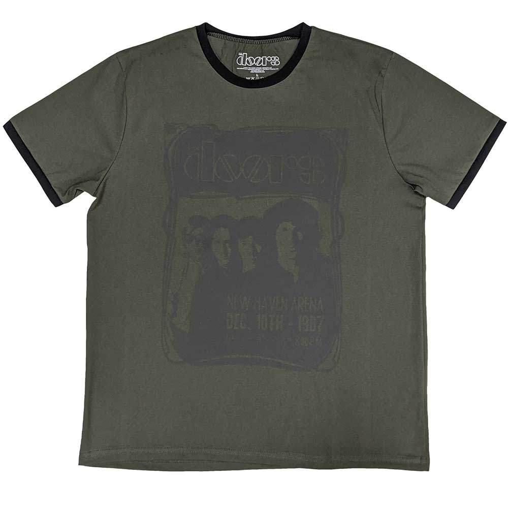 The Doors Unisex Ringer T-Shirt: New Haven Frame (Khaki Green)