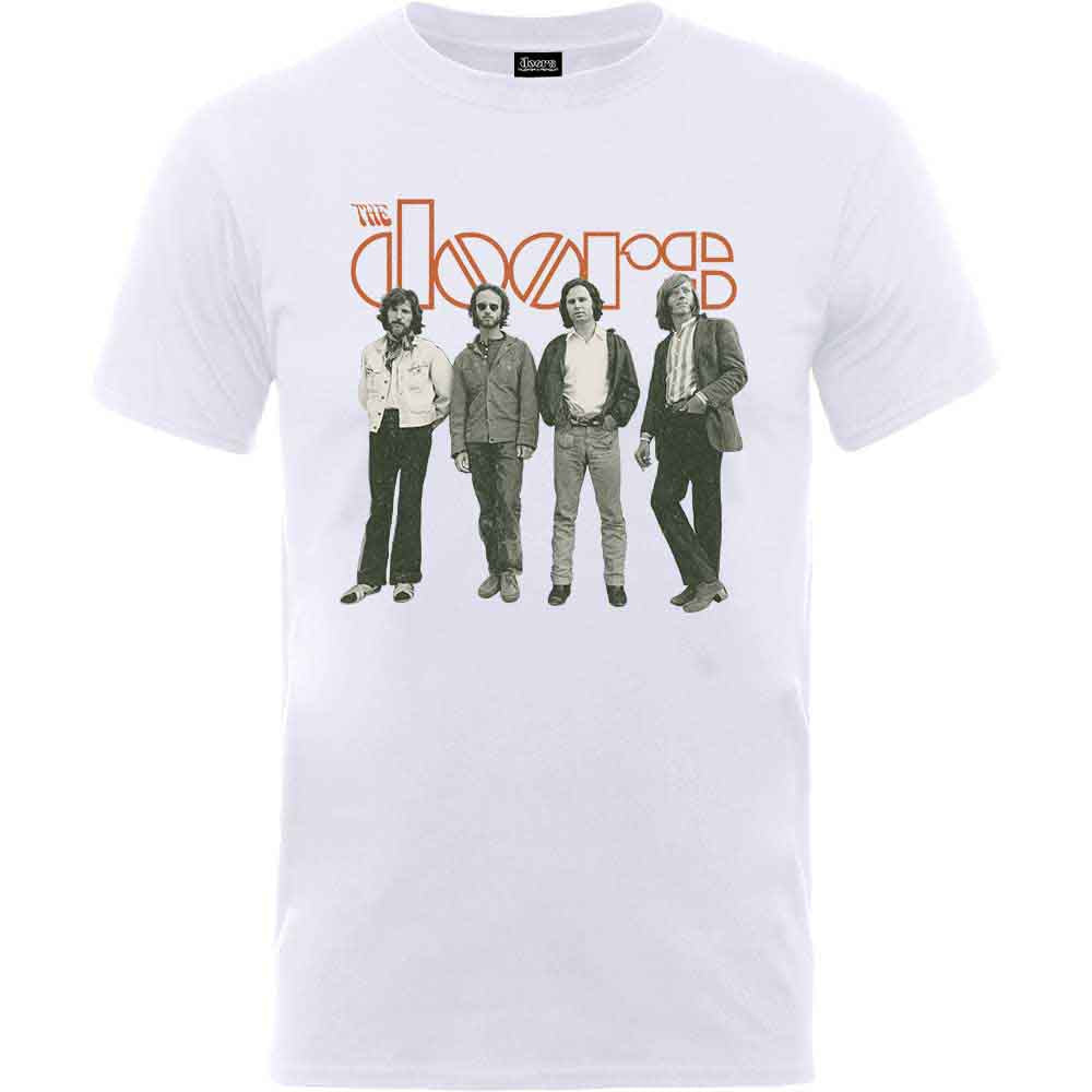 The Doors Unisex T-Shirt: Band Standing (White) (X-Large)