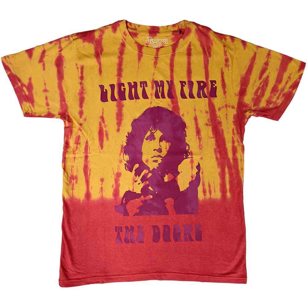 The Doors Unisex T-Shirt: Light My Fire (Orange) (Wash Collection)