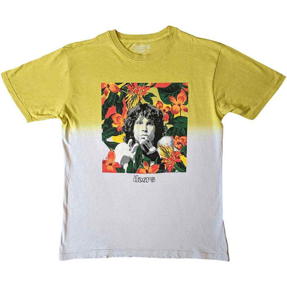 The Doors Unisex T-Shirt: Floral Square (Yellow) (Wash Collection)