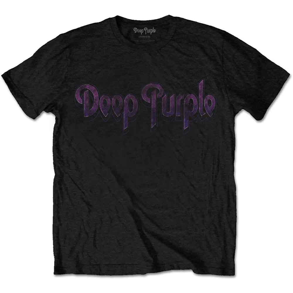 Deep Purple Unisex T-Shirt: Vintage Logo (Black)