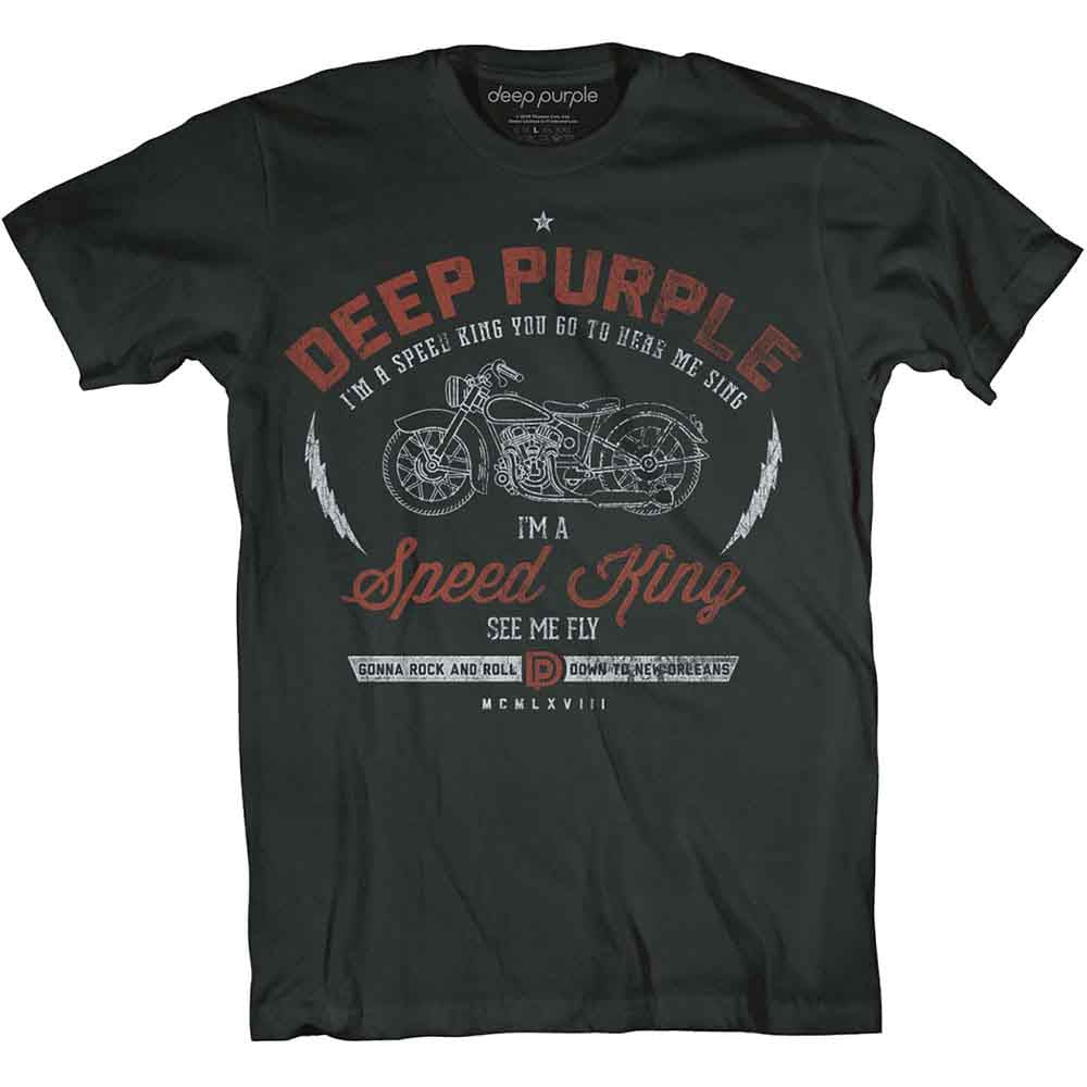 Deep Purple Unisex T-Shirt: Speed King (Black)