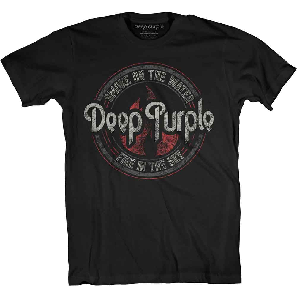 Deep Purple Unisex T-Shirt: Smoke Circle (Black)