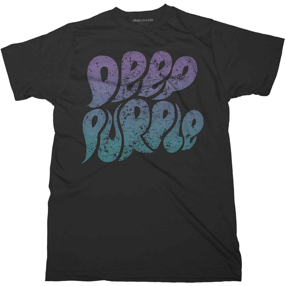 Deep Purple Unisex T-Shirt: Bubble Logo (Black)