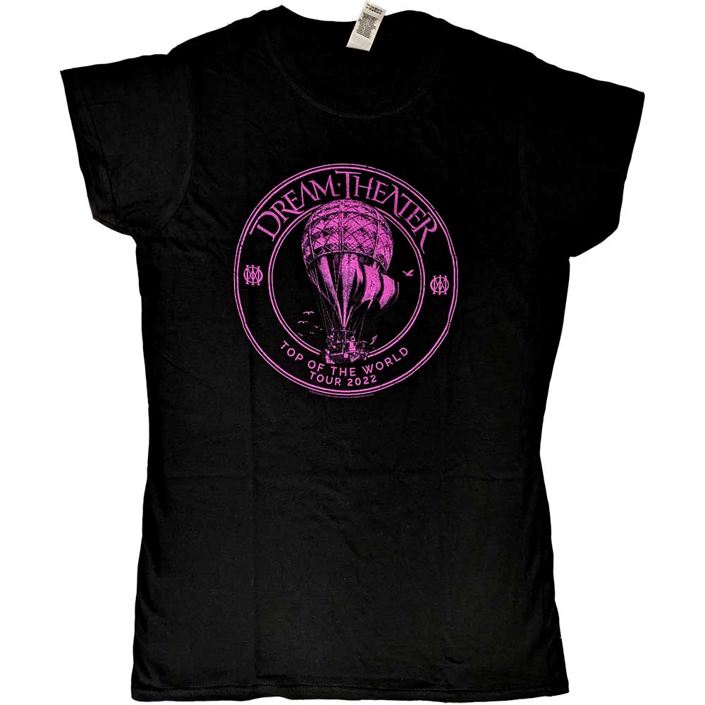 Dream Theater Ladies T-Shirt: Hot Air Balloon TOTW Tour 2022 (Black) (Ex-Tour) (Medium)