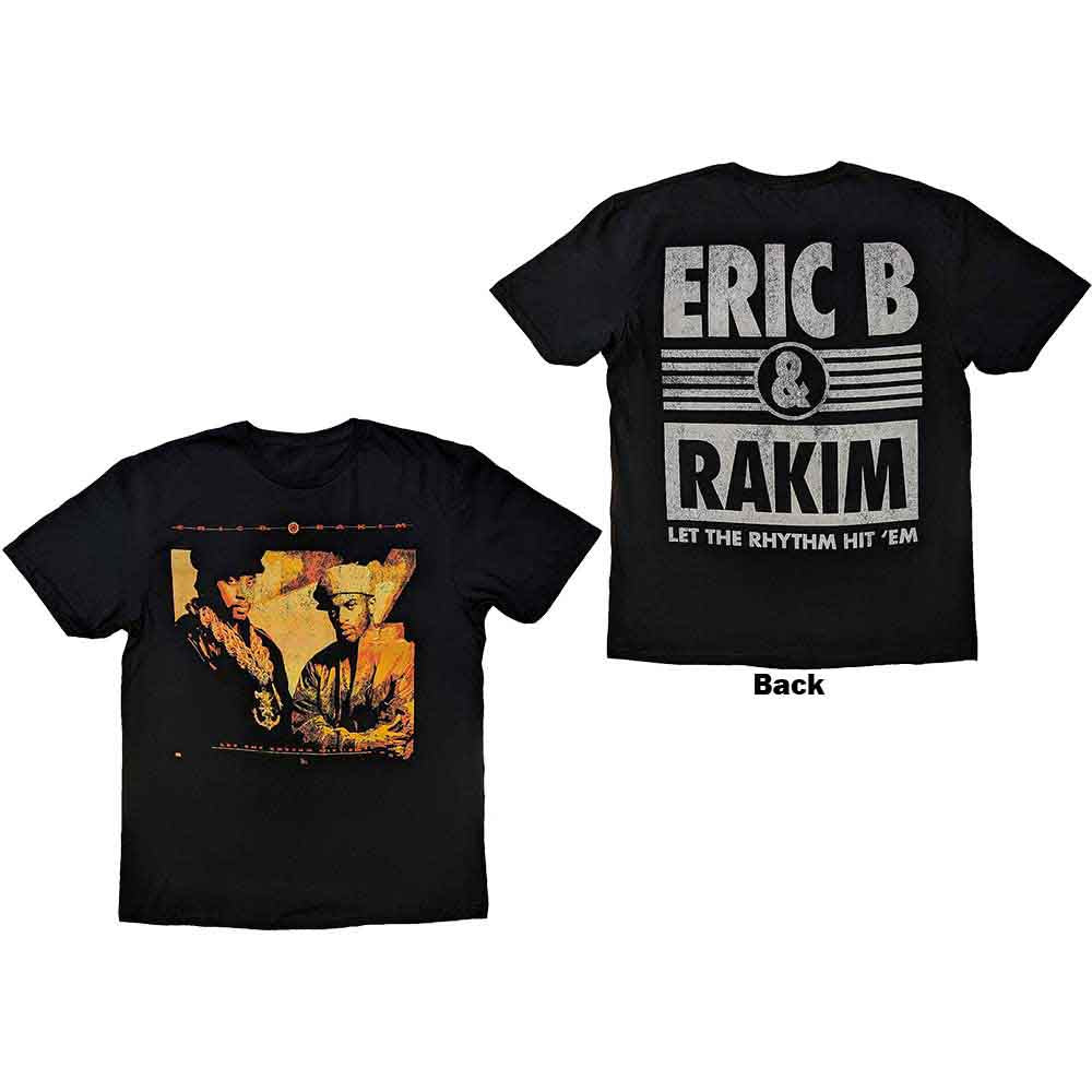 Eric B. & Rakim Unisex T-Shirt: Let The Rhythm Begin (Black) (Back Print)