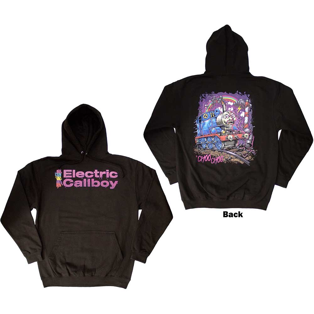 Electric Callboy Unisex Pullover Hoodie: Choo Choo (Black) (Back Print)