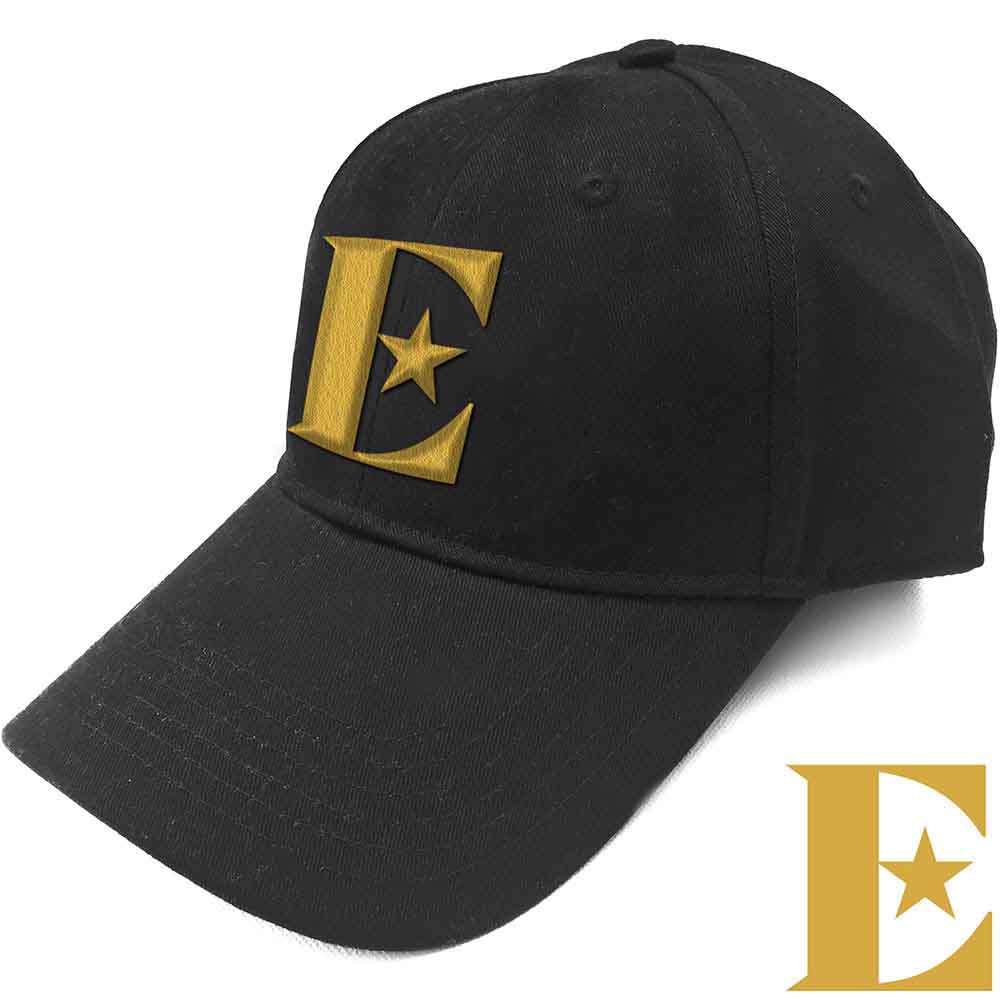 Elton John Unisex Baseball Cap: Gold E (Black)