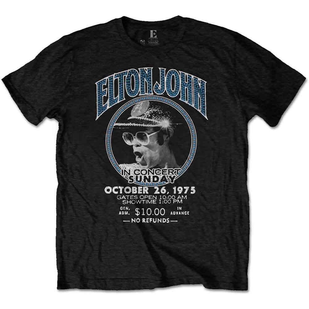 Elton John Unisex T-Shirt: Live In Concert (Black)