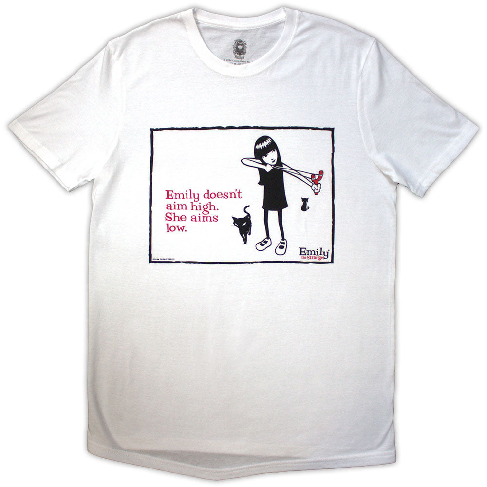 Emily The Strange Unisex T-Shirt: Aims Low (White)