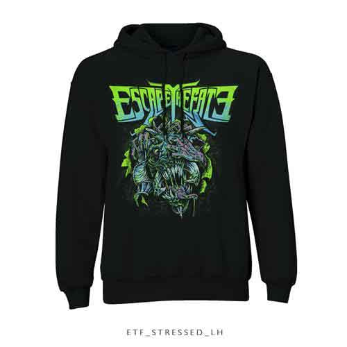 Escape The Fate Unisex Pullover Hoodie: Stressed (Black)