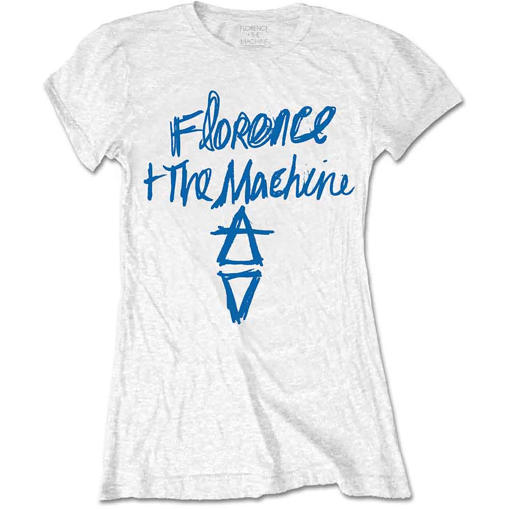 Florence & The Machine Ladies T-Shirt: Hand Drawn Logo (White)