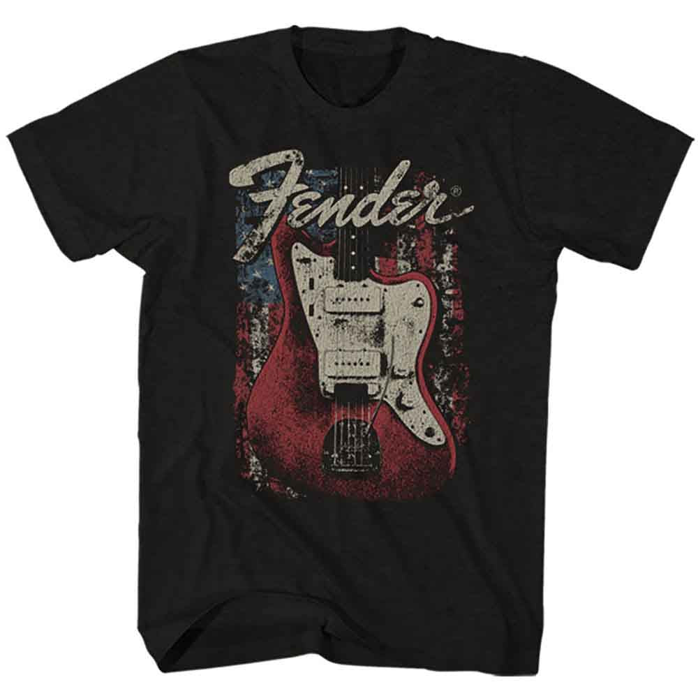 Fender Unisex T-Shirt: Distressed Guitar (Black)