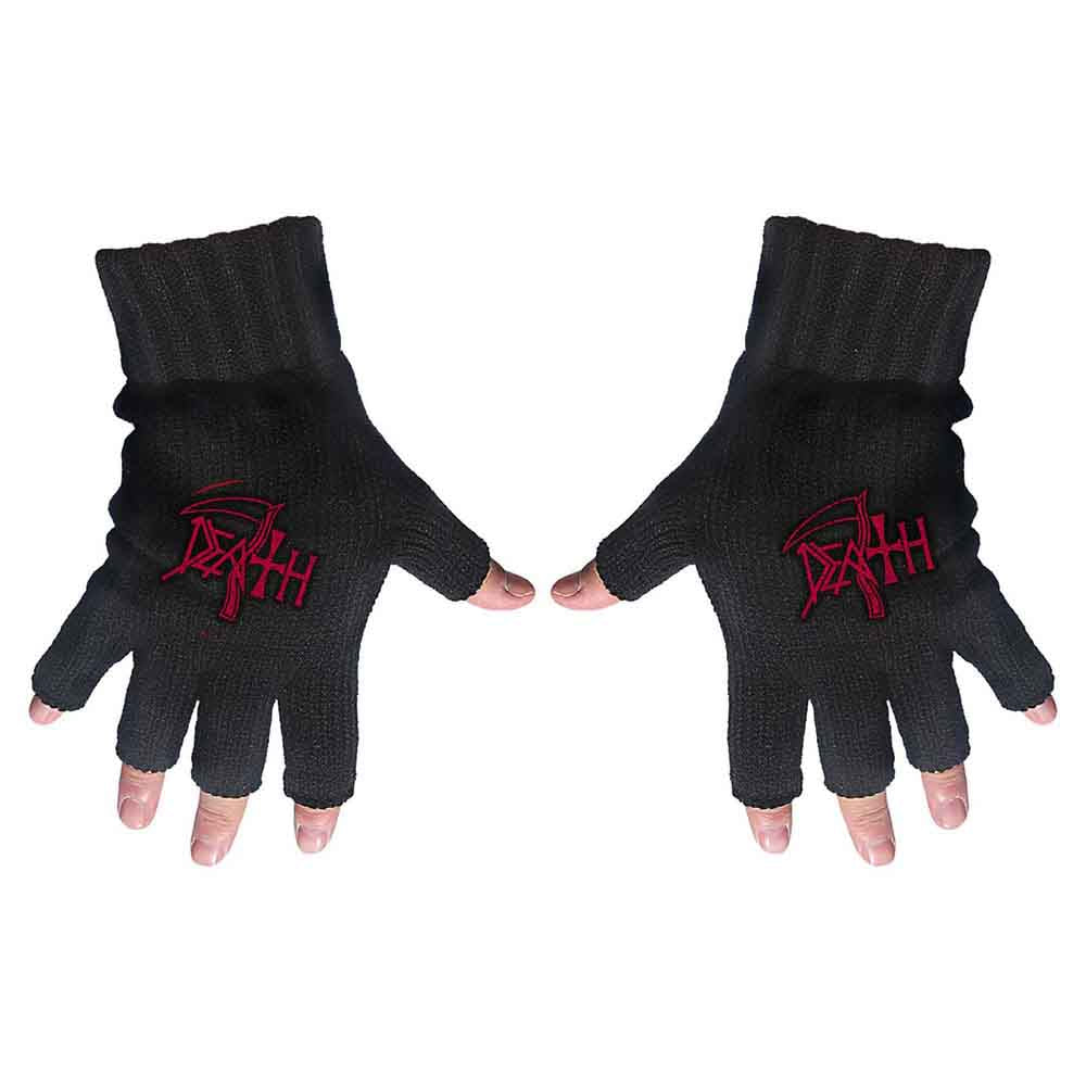 Death Unisex Fingerless Gloves: Logo (Black)