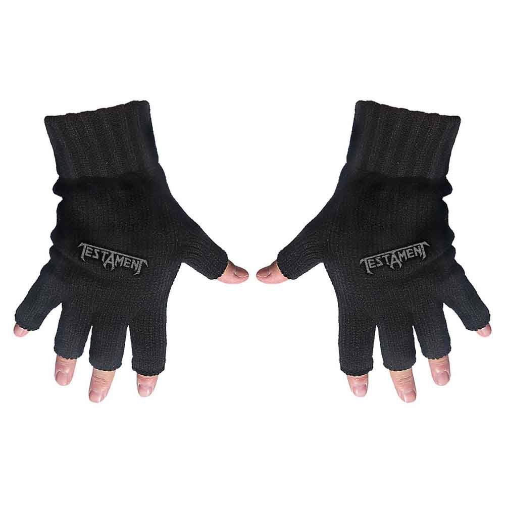 Testament Unisex Fingerless Gloves: Logo (Black)