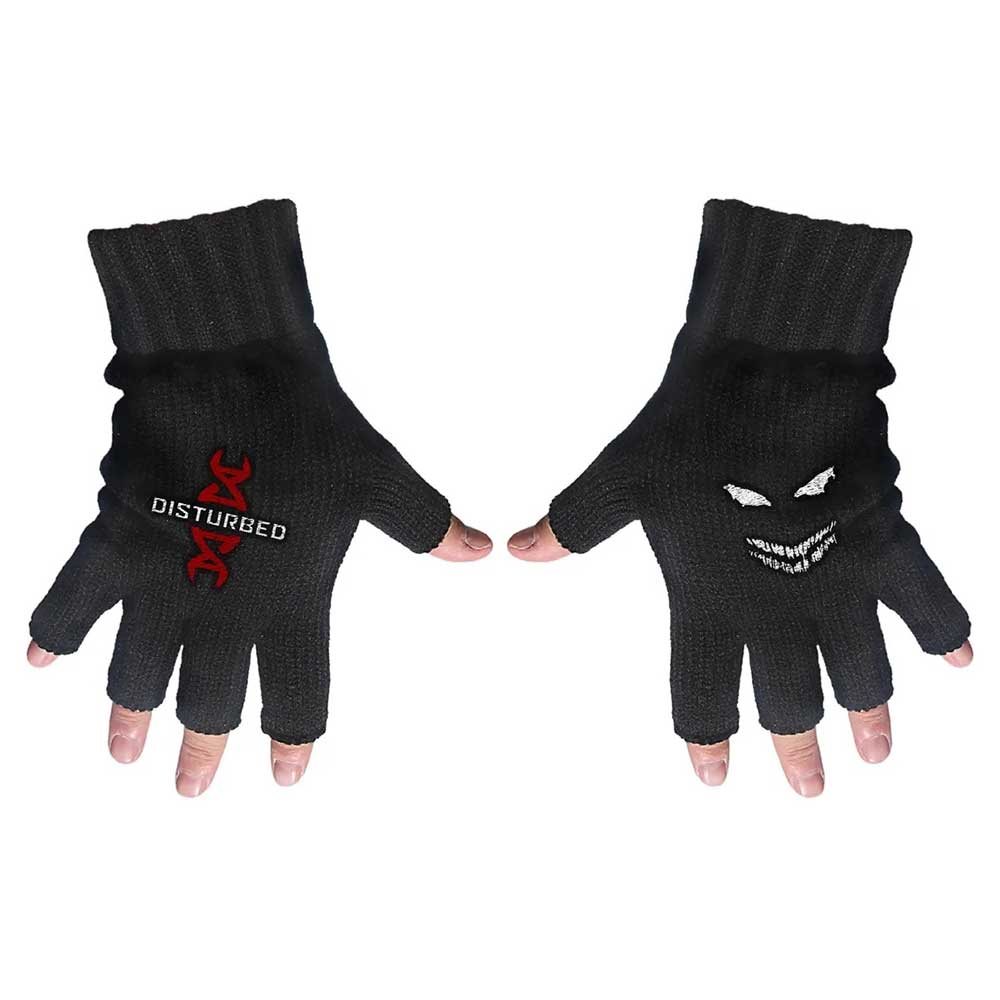 Disturbed Unisex Fingerless Gloves: Reddna (Black)