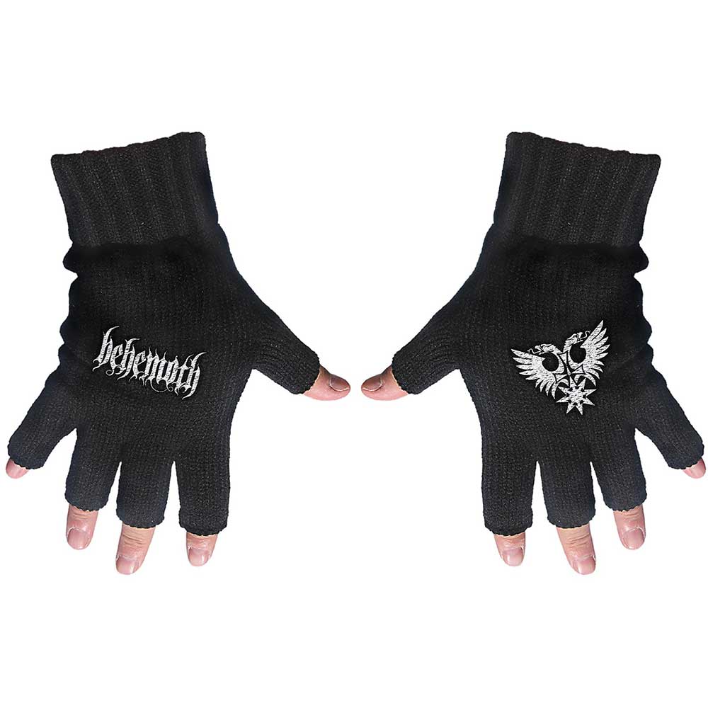 Behemoth Unisex Fingerless Gloves: Logo (Black)