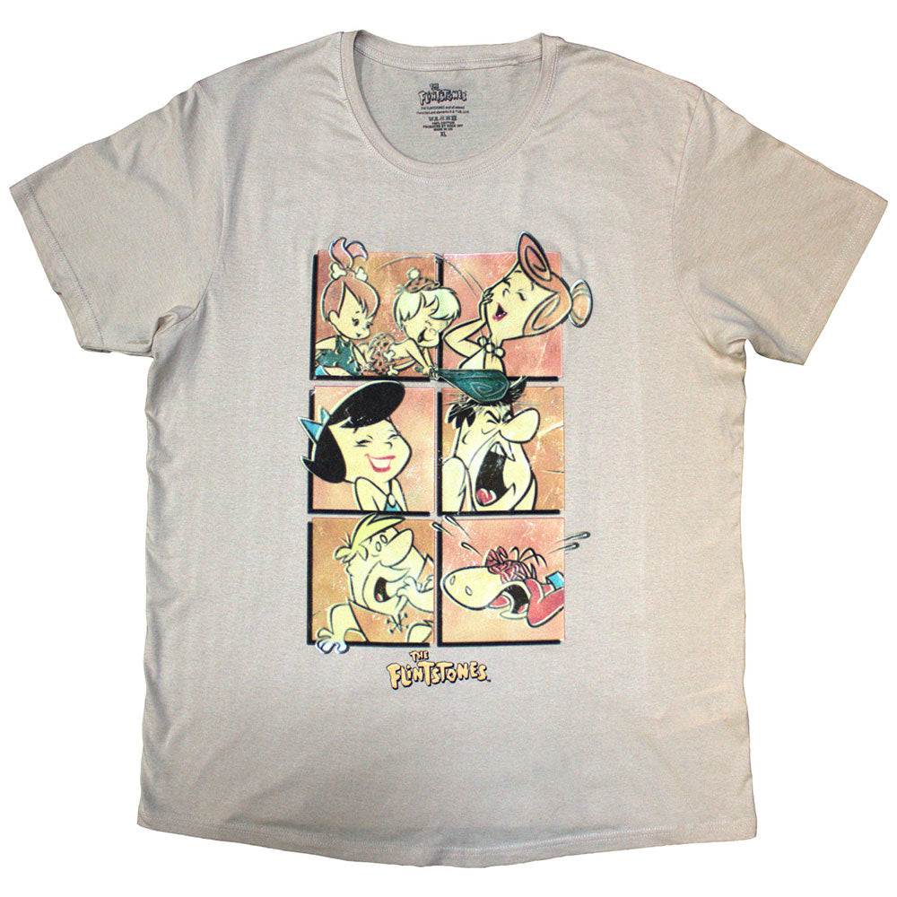 The Flintstones Unisex T-Shirt: Flintstones Grid (Sand)