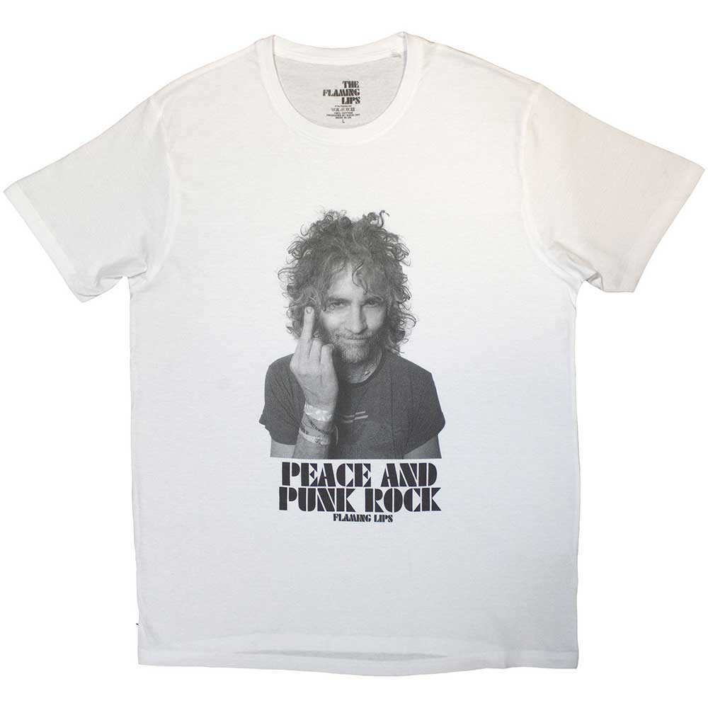 The Flaming Lips Unisex T-Shirt: Peace and Punk (White)