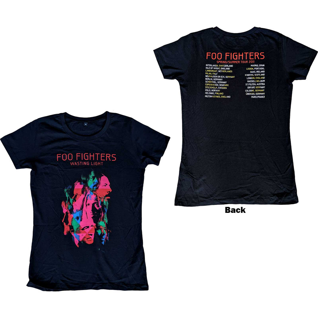 Wasting Light 2011 European Tour (Back Print) (Ex-Tour) Ladies T-Shirt | Foo Fighters