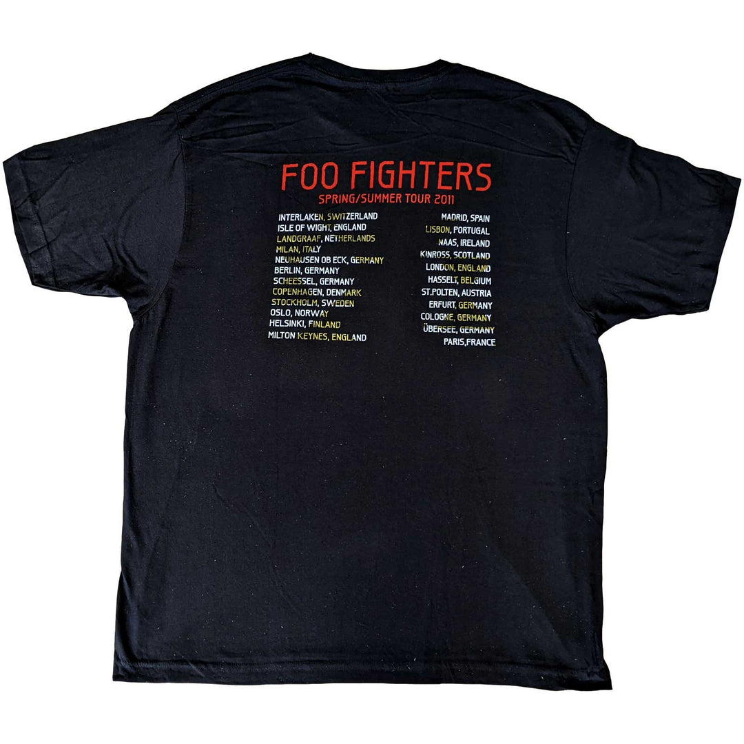 Wasting Light 2011 European Tour (Back Print) (Ex-Tour) Unisex T-Shirt | Foo Fighters