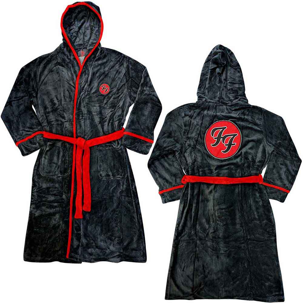 Foo Fighters Unisex Bathrobe: FF Logo (Black) (Back Print)