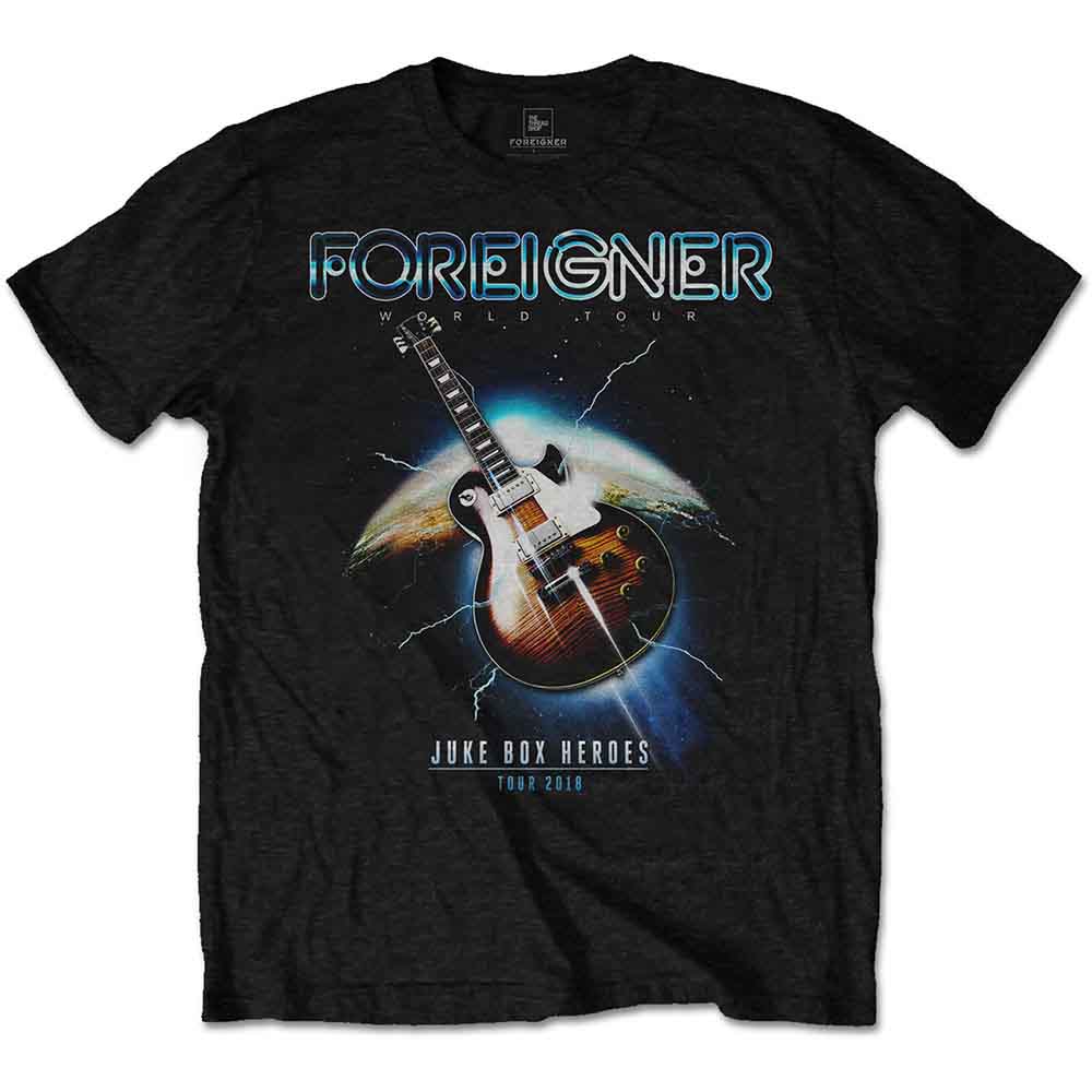 Foreigner Unisex T-Shirt: Juke Box Heroes (Black)