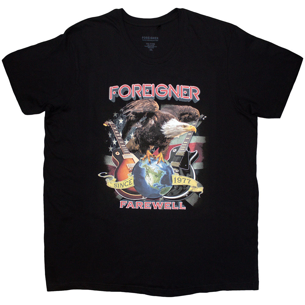 Foreigner Unisex T-Shirt: Farewell Eagle (Black)