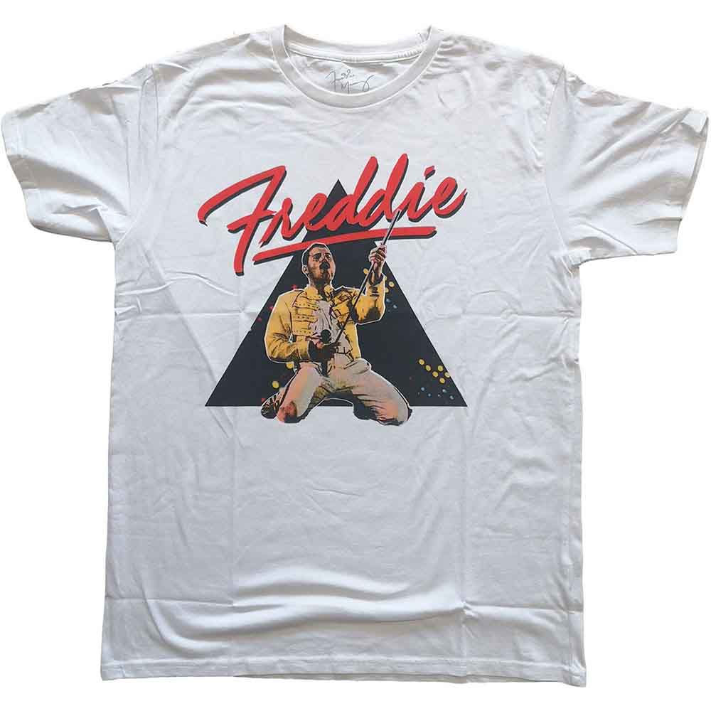 Freddie Mercury Unisex T-Shirt: Triangle (White)