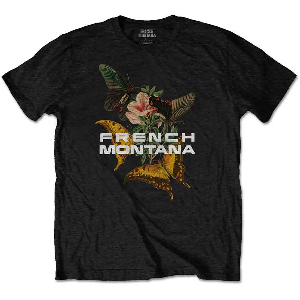 French Montana Unisex T-Shirt: Butterfly (Black)