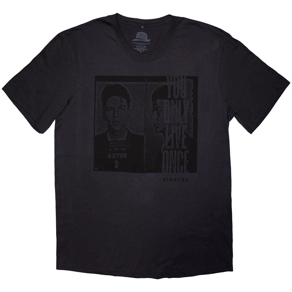 Frank Sinatra Unisex T-Shirt: Mugshot (Charcoal Grey)