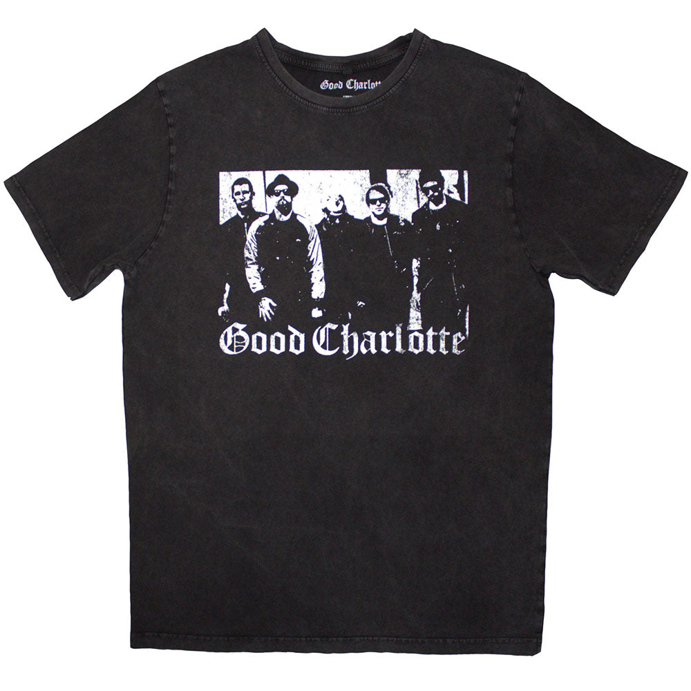 Good Charlotte Unisex Stone Wash T-Shirt: Band Photo (Charcoal Grey)