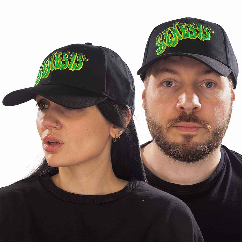 Genesis Unisex Baseball Cap: Green Classic Logo (Black)