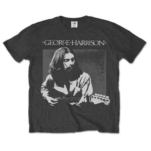 George Harrison Unisex T-Shirt: Live Portrait (Charcoal Grey)