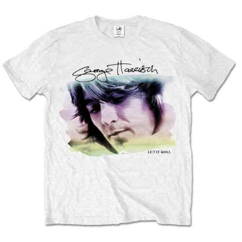 George Harrison Unisex T-Shirt: Water Colour Portrait (White)