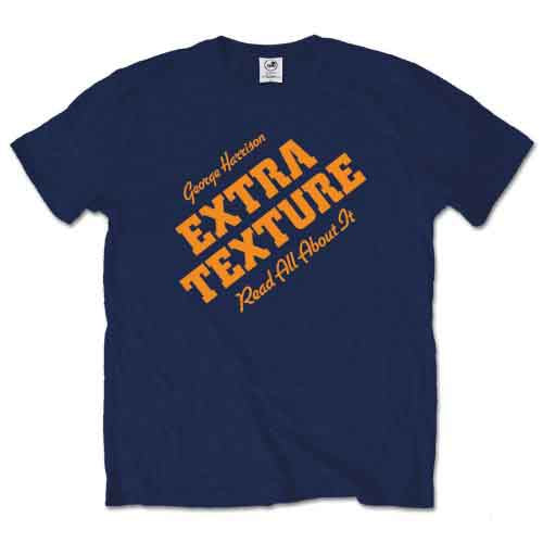 George Harrison Unisex T-Shirt: Extra Texture (Navy Blue)