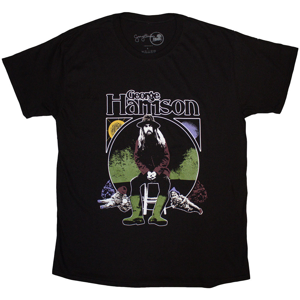 George Harrison Unisex T-Shirt: Sun & Moon (Black)