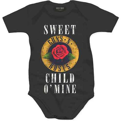 Guns N' Roses Kids Baby Grow: Child O' Mine Rose (Black)