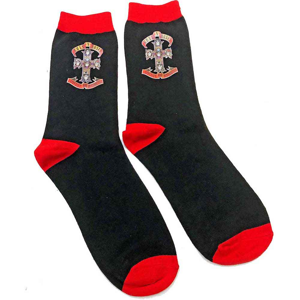 Guns N' Roses Unisex Ankle Socks: Appetite Cross (Black) (UK Size 7 - 11)