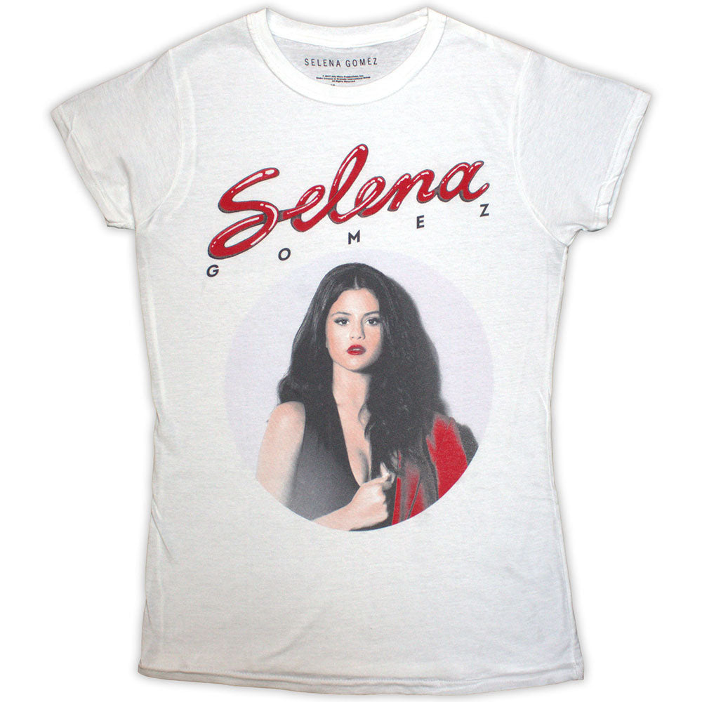 Selena Gomez Ladies T-Shirt: 80's Glam (White)