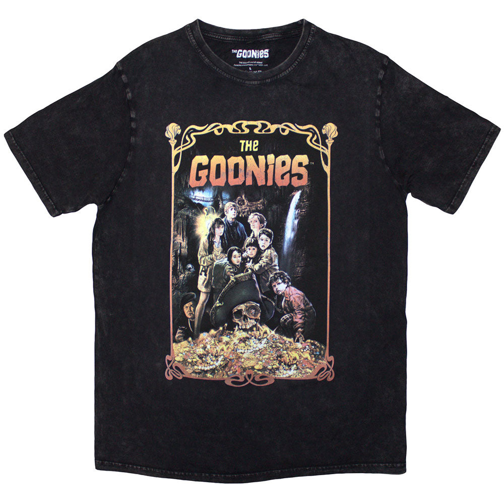 The Goonies Unisex Stone Wash T-Shirt: Movie Poster (Black)