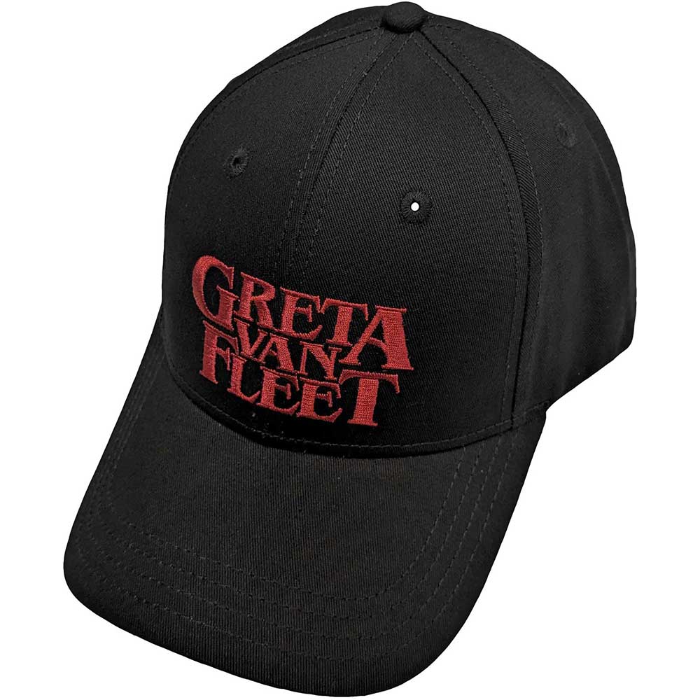 Greta Van Fleet Unisex Baseball Cap: Red Logo (Black)